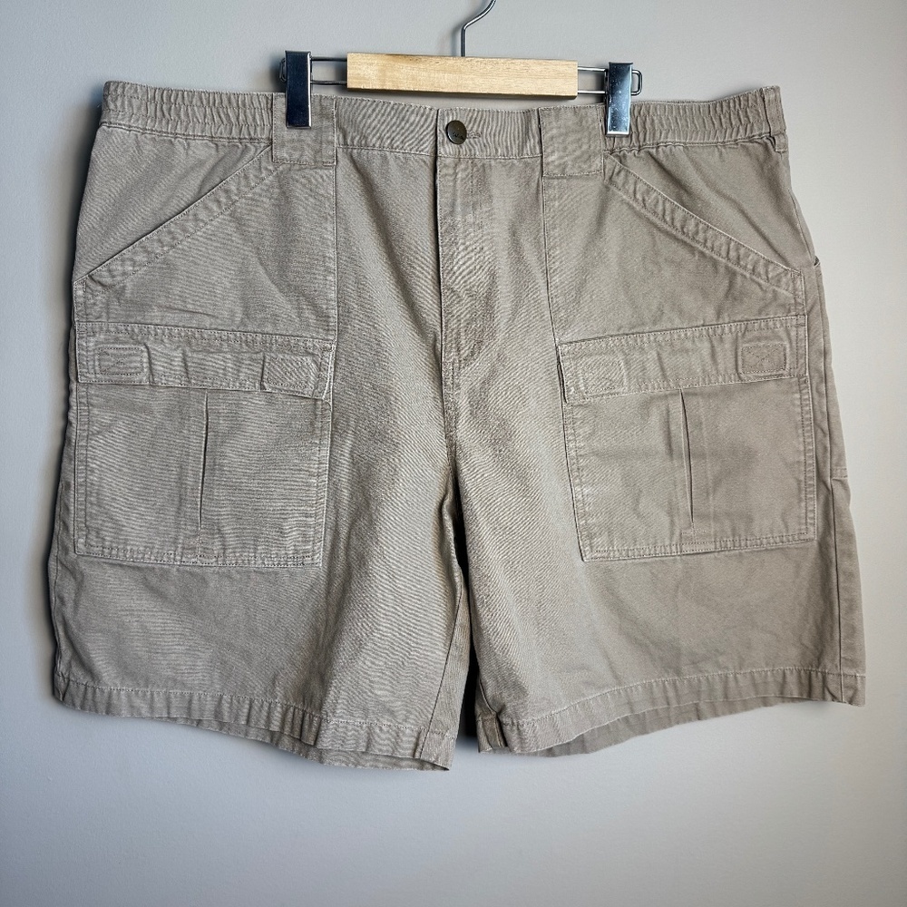 Cabela's Men's Canvas Cargo Hiking Shorts Tan Size 44 Outdoor‎ Utility Festival